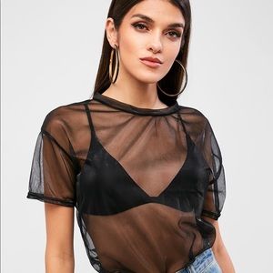 Black Mesh Top